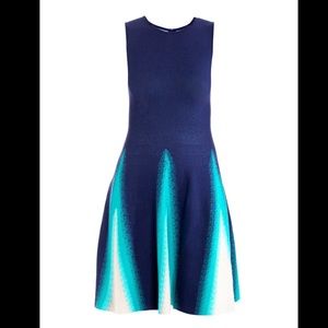 Issa triangle jacquard blue dress small